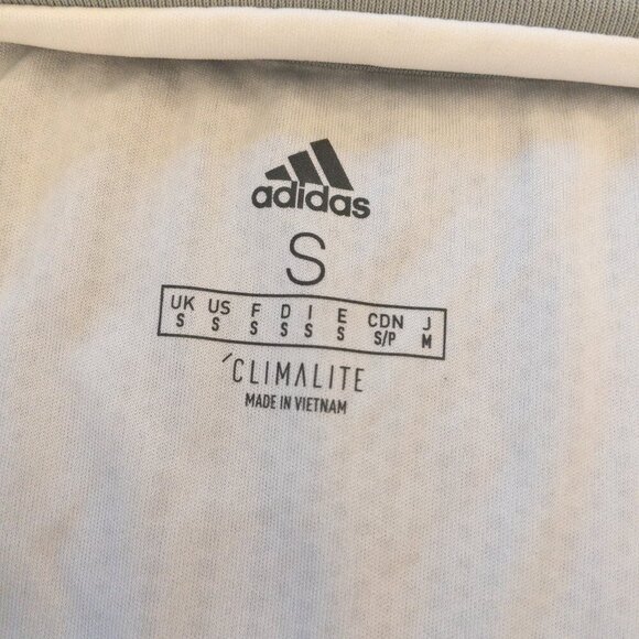 Adidas Climalite Gray Athletic V-Neck Shirt Size Small Sport Training Tee - Picture 3 of 3
